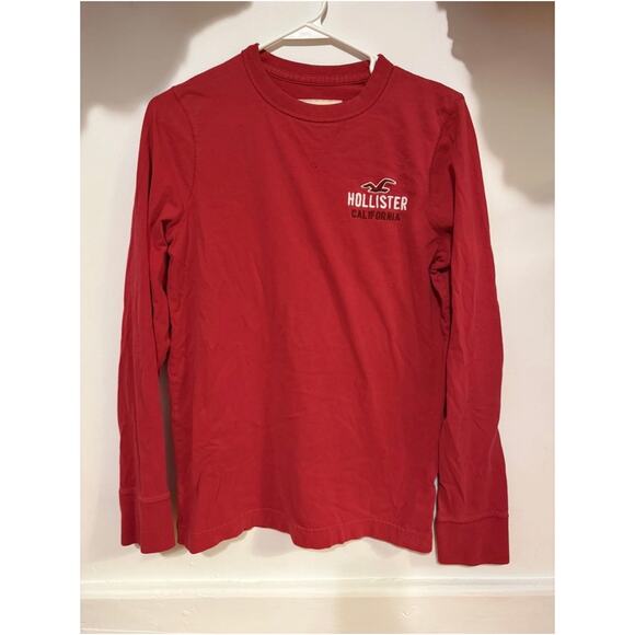 Y2K VTG 2000s Mens Hollister Long Sleeve Size Medium Red - Picture 1 of 7
